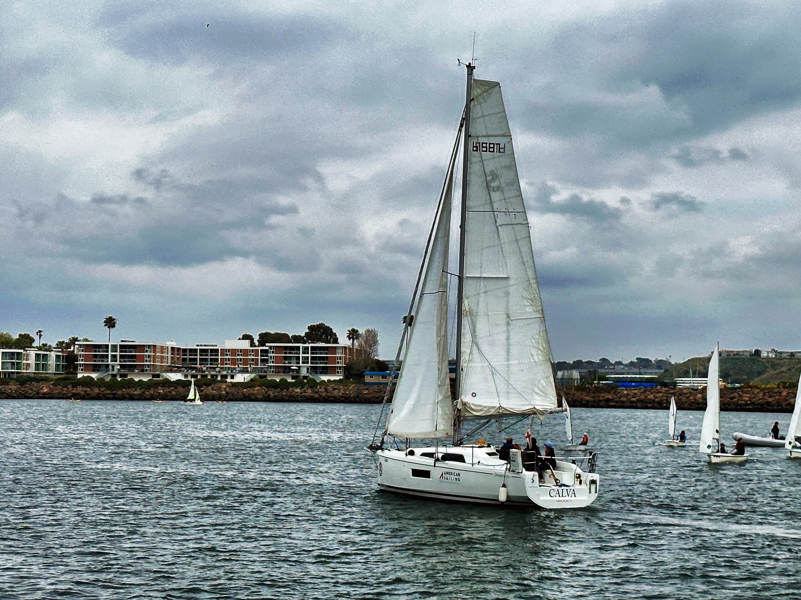 Sailing on a breezy day in Marina del Rey.