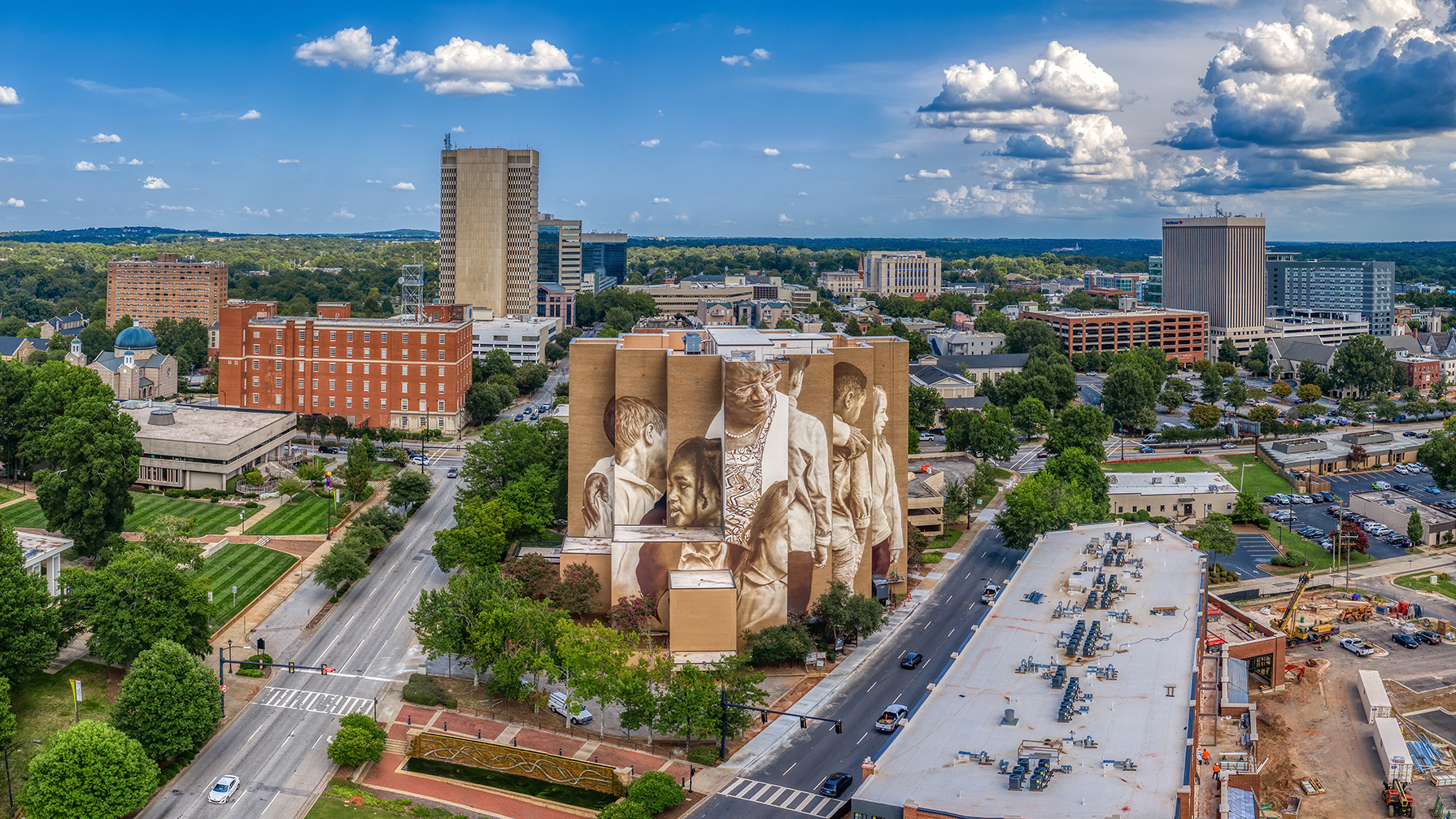 Greenville's public art adorns buildings, pops up in parks, and is expressed daily and with seasonal festivals.