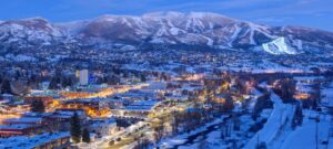 City view of Steamboat Springs in winter.