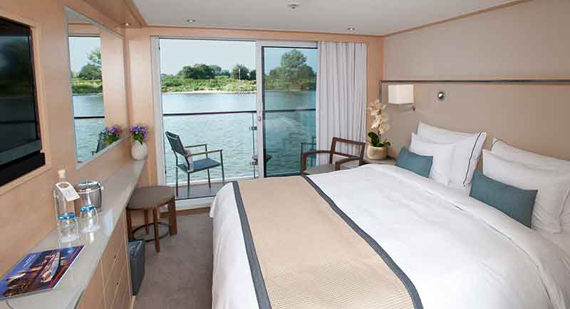 A Veranda stateroom with outside deck.